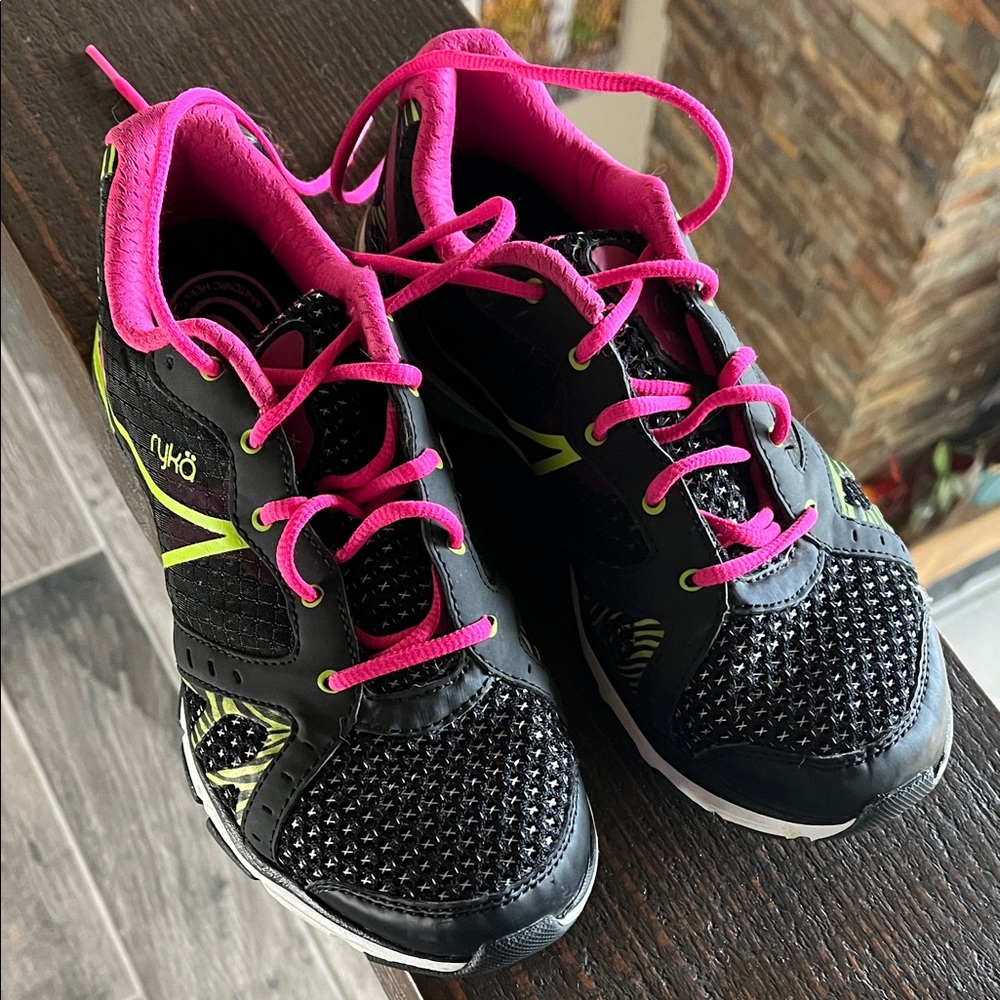 Ryka Black and Neon Pink Running Shoes